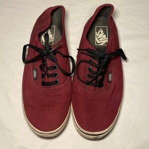 Vans Off The Wall Maroon Low Top Unisex Sneakers Size Women’s 8 EUC